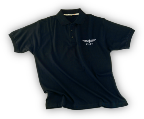 Design 4 Pilots Polo Shirt Black Small 510636